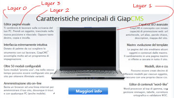 Editor pagina visuale, GiapCMS - impaginatore web